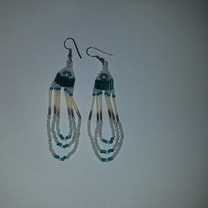 Beautiful tribal earrings seed beads